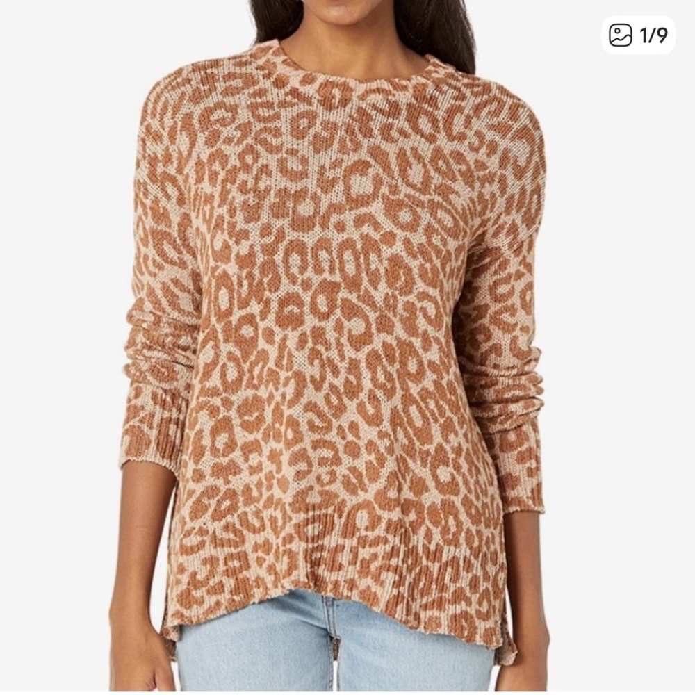 Show Me Your Mumu Anya Sweater Medium Animal Print Too Knit Cheetah Leopard